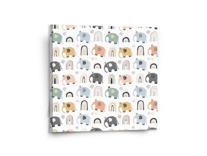 Sablio Obraz Animovaní sloni - 110x110 cm (Varianta Sablio Obraz Animovaní sloni - 110x110 cm)