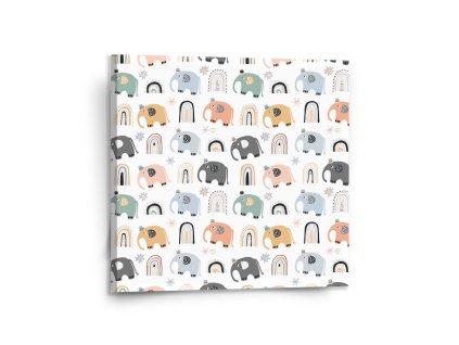 Sablio Obraz Animovaní sloni - 110x110 cm (Varianta Sablio Obraz Animovaní sloni - 110x110 cm)