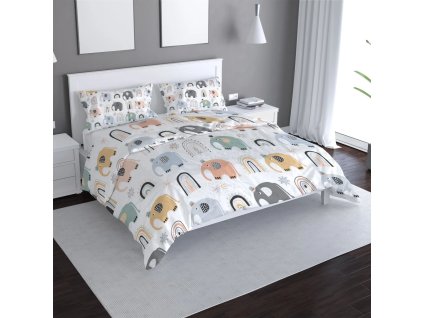 Sablio Povlečení Animovaní sloni - 140x200 / 90x70 (Varianta Sablio Povlečení Animovaní sloni - 140x200 / 90x70)