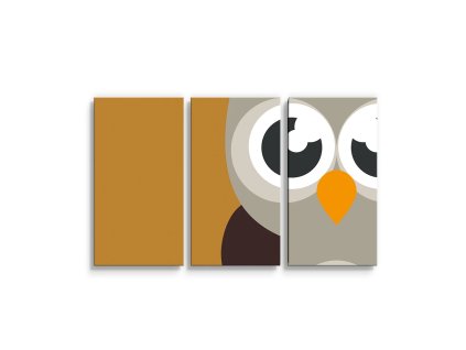 Sablio Obraz - 3-dílný Kreslená sova - 120x80 cm (Varianta Sablio Obraz - 3-dílný Kreslená sova - 120x80 cm)