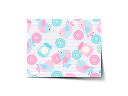 Sablio Plakát Roztomilí ptáčci - 120x80 cm (Varianta Sablio Plakát Roztomilí ptáčci - 120x80 cm)