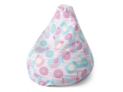 Sablio Sedací vak Pear Roztomilí ptáčci - 140 x 100 x 25 cm (Varianta Sablio Sedací vak Pear Roztomilí ptáčci - 140 x 100 x 25 cm)