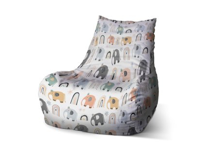 Sablio Sedací vak Bean Animovaní sloni - 100 x 90 x 45 cm (Varianta Sablio Sedací vak Bean Animovaní sloni - 100 x 90 x 45 cm)