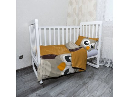 Sablio Mikroplyšové dětské povlečení do postýlky Kreslená sova - 100x135 / 40x60 (Varianta Sablio Mikroplyšové dětské povlečení do postýlky Kreslená sova - 100x135 / 40x60)