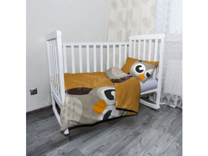 Sablio Mikroplyšové dětské povlečení do postýlky Kreslená sova - 100x135 / 40x60 (Varianta Sablio Mikroplyšové dětské povlečení do postýlky Kreslená sova - 100x135 / 40x60)