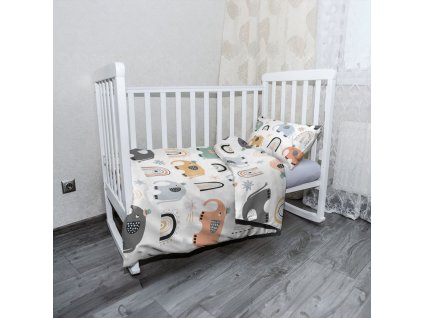 Sablio Mikroplyšové dětské povlečení do postýlky Animovaní sloni - 100x135 / 40x60 (Varianta Sablio Mikroplyšové dětské povlečení do postýlky Animovaní sloni - 100x135 / 40x60)
