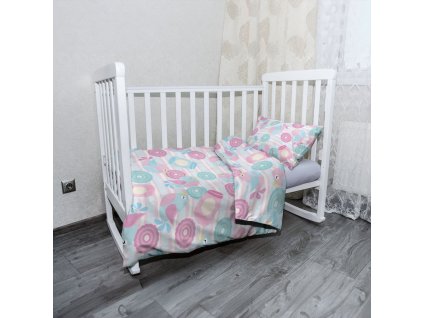 Sablio Mikroplyšové dětské povlečení do postýlky Roztomilí ptáčci - 100x135 / 40x60 (Varianta Sablio Mikroplyšové dětské povlečení do postýlky Roztomilí ptáčci - 100x135 / 40x60)