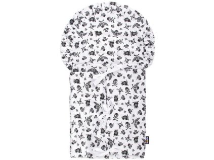 3621 3 3621 zavinovacka do porodnice bila piratske lebky povlak