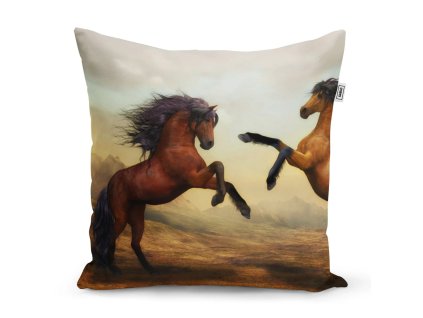 Sablio Polštář Vzpínající se koně - 40x40 cm (Varianta Sablio Polštář Vzpínající se koně - 40x40 cm)