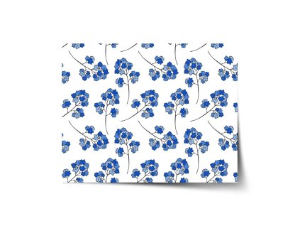 Sablio Plakát Modré kvítí - 120x80 cm (Varianta Sablio Plakát Modré kvítí - 120x80 cm)