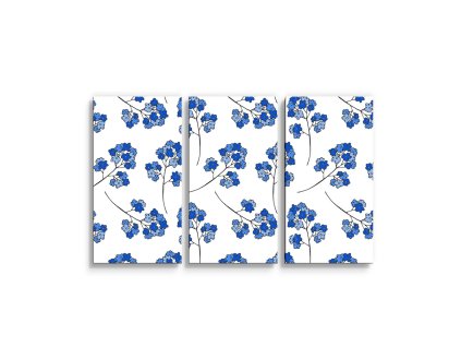 Sablio Obraz - 3-dílný Modré kvítí - 120x80 cm (Varianta Sablio Obraz - 3-dílný Modré kvítí - 120x80 cm)