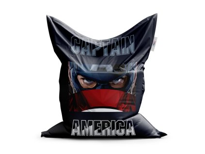 Sablio Sedací vak Kapitán Amerika pohled přes štít - 150x100 cm (Varianta Sablio Sedací vak Kapitán Amerika pohled přes štít - 150x100 cm)