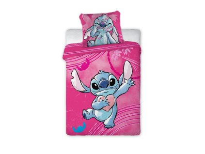 FARO Povlečení do postýlky Lilo and Stitch pink Bavlna
