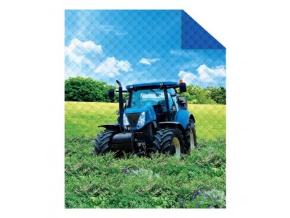 DETEXPOL Přehoz na postel Traktor blue Polyester, 170/210 cm