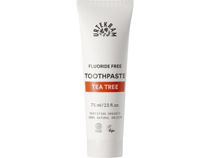 Urtekram Zubní pasta s tea tree BIO (75 ml) - bez fluoridu (Varianta bez fluoridu)