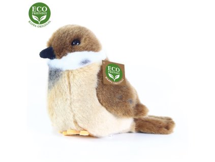 Rappa Plyšový pták vrabec stojící 13 cm ECO-FRIENDLY