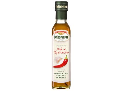 13143 monini extra panensky olivovy olej s prichuti cesnek a chilli 250 ml
