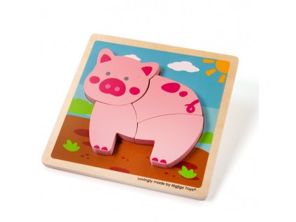 Bigjigs Toys Vkládací puzzle Prasátko