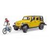 Bruder Jeep Wrangler Rubicon s cyklistou a kolem