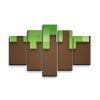 Sablio Obraz - 5-dílný Green Blocks 2 - 100x60 cm (Varianta Sablio Obraz - 5-dílný Green Blocks 2 - 100x60 cm)