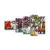 Sablio Obraz - 5-dílný Graffiti - 100x60 cm (Varianta Sablio Obraz - 5-dílný Graffiti - 100x60 cm)