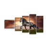 Sablio Obraz - 5-dílný Friský kůň - 100x60 cm (Varianta Sablio Obraz - 5-dílný Friský kůň - 100x60 cm)