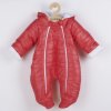 Zimní kojenecká kombinéza s kapucí a oušky New Baby Pumi red raspberry (Velikost 56 (0-3m))