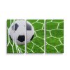 Sablio Obraz - 3-dílný Fotbalový míč v bráně - 120x80 cm (Varianta Sablio Obraz - 3-dílný Fotbalový míč v bráně - 120x80 cm)