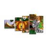 Sablio Obraz - 5-dílný Zvířátka - 100x60 cm (Varianta Sablio Obraz - 5-dílný Zvířátka - 100x60 cm)
