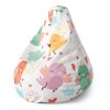 Sablio Sedací vak Pear Oblak s ptáčky - 140 x 100 x 25 cm (Varianta Sablio Sedací vak Pear Oblak s ptáčky - 140 x 100 x 25 cm)