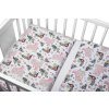 Baby Nellys 2-dílné bavlněné povlečení Králíček na louce - růžová, bílá