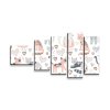 Sablio Obraz - 5-dílný Malované kočičky - 100x60 cm (Varianta Sablio Obraz - 5-dílný Malované kočičky - 100x60 cm)