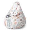 Sablio Sedací vak Pear Malované kočičky - 140 x 100 x 25 cm (Varianta Sablio Sedací vak Pear Malované kočičky - 70 x 95 x 15 cm)