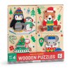 Mudpuppy Dřevěné puzzle sada 4 puzzle Vánoce