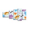 Sablio Obraz - 5-dílný Zoo pro děti - 100x60 cm (Varianta Sablio Obraz - 5-dílný Zoo pro děti - 100x60 cm)