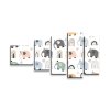 Sablio Obraz - 5-dílný Animovaní sloni - 100x60 cm (Varianta Sablio Obraz - 5-dílný Animovaní sloni - 100x60 cm)