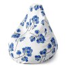 Sablio Sedací vak Pear Modré kvítí - 140 x 100 x 25 cm (Varianta Sablio Sedací vak Pear Modré kvítí - 140 x 100 x 25 cm)