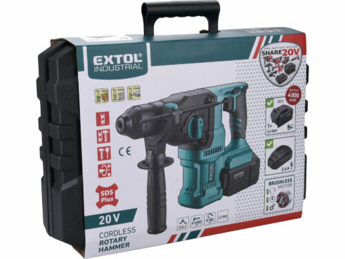 Vrtacie Kladivo Akumulatorove Share20v 1x 4ah Li Ion 24a Nabijacka Sds Plus 26j Extol Industrial 11