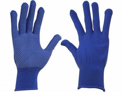 rukavice polyester pvc terciky 10 palcov
