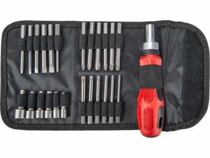 racnovy skrutkovac na bity 25 predlzenych bitov textilne puzdro crv