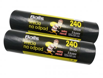 vrecia na odpad 240 litrov 5 kusov extra pevne