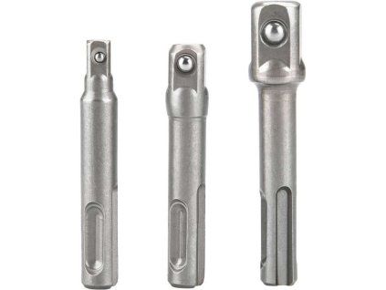 Adaptér pre nástrčné hlavice, 3ks, SDS-plus na 1/4"-3/8"-1/2", CrV