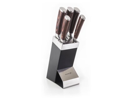 Sada nožov 5ks s čierno-nerezovým blokom Gourmet Dynamic