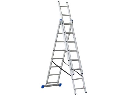 Trojdielny hliníkový rebrík 5,1m, 3x8 priečok