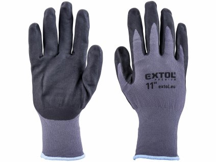 Rukavice nylonové polomáčané v nitrile, 11", EXTOL PREMIUM