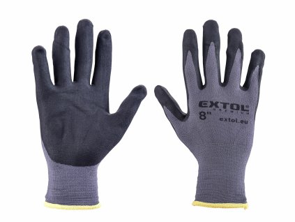 Rukavice nylonové polomáčané v nitrile, 8", EXTOL PREMIUM