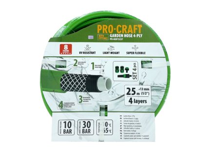 Zelená záhradná hadica Procraft PR-4GH1325F