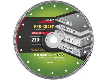 Diamantový řezný kotúč Ceramic PRO Procraft DM230