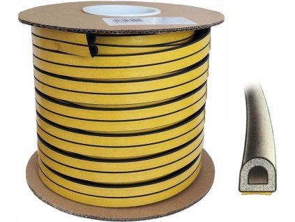 Tesnenie samolepiace Geko profil D 1m, 14x12mm, čierne