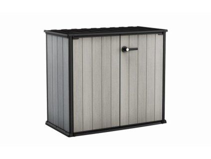 Záhradný box Keter Patio Store šedočierny
